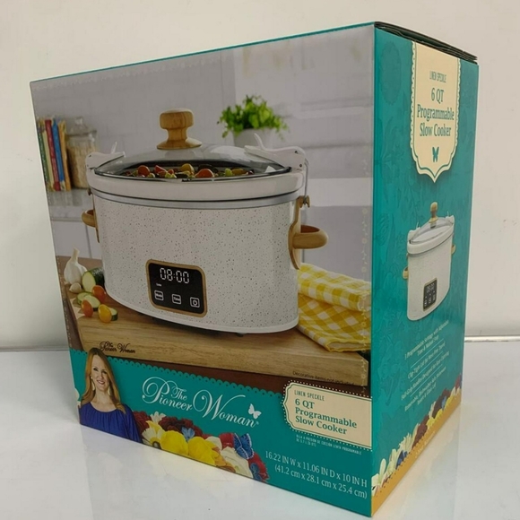 ❤️ New Pioneer Woman Linen Speckle 6Qt Slow Cooker - Picture 6 of 8